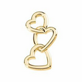 14K Yellow Linked Hearts Pendant